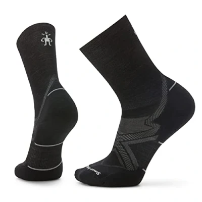 Image of Smartwool RUN COLD Weather Targeted Cushion CREW Sports socks, Size: 5 7.5, Black