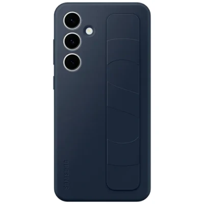 Image of Samsung Standing Grip Silicone Back Cover Dark Blue Galaxy S24 FE