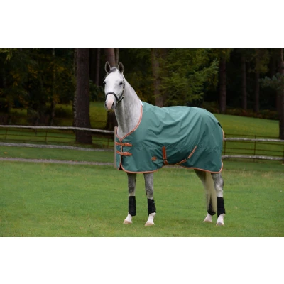 Image of Weatherbeeta ComFiTec Tyro Standard Neck Lite 0g Plus Green/Burnt Orange/White