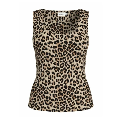 Image of VILA Leoprint Top, Women&#039;s, Size: XS, Caramel café