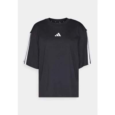 Image of adidas Sportswear Essentials 3 Stripes Friend Basic Tshirt, Women&#039;s, Size: XXS, Black/white