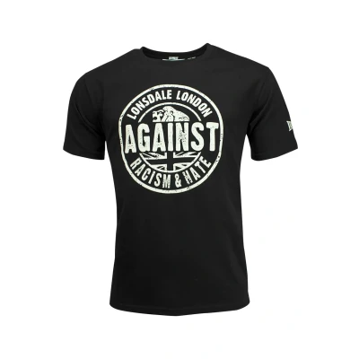 Image of Lonsdale Men&#039;s Against Racism Regular Fit T Shirt, Black, XL