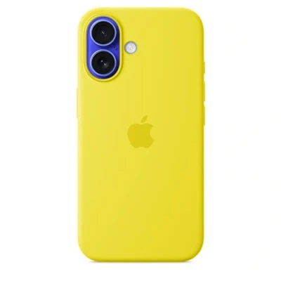 Image of Apple Silicone Back Cover Yellow MagSafe iPhone 16