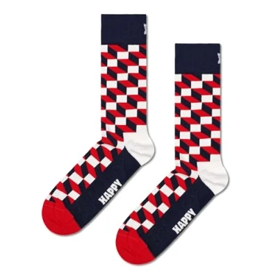 Image of Happy Socks Filled Optic SOCK Unisex Socks, Size: 4 7, Dark blue navy