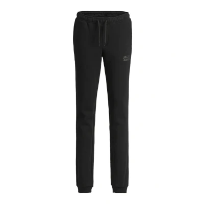Image of JACK &amp; JONES Boy&#039;s Jpstgordon Jjnewsoft Sweat Pant Noos Jnr Joggers, Black/Print: Tonal, 164