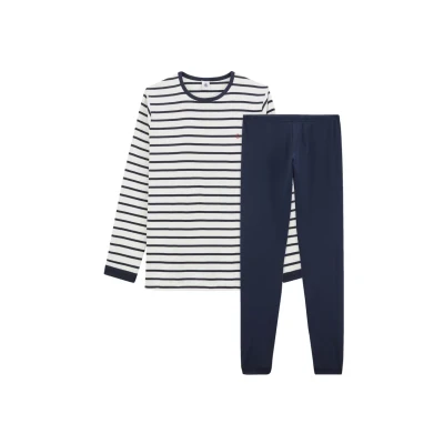 Image of Petit Bateau Trexo Pyjama set for kids, Size: 3y, Marshmallow/smoking