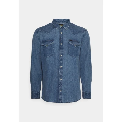 Image of Lee Regular Western Shirt, Men&#039;s, Size: Large, Prep blue