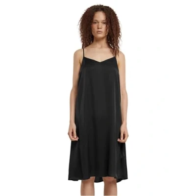 Image of Urban Classics Women&#039;s Ladies Viscose Satin Slip Dress, Black, XL