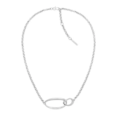 Image of Calvin Klein SS Necklace, Women&#039;s, Size: One Size, Silver coloured