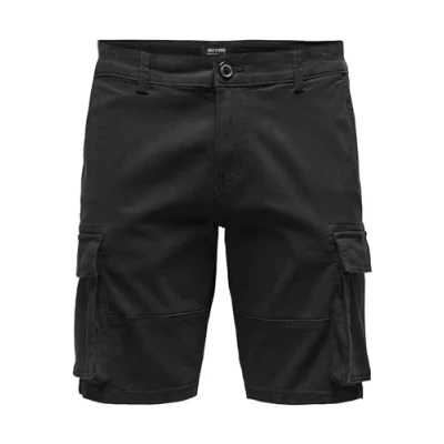 Image of Only &amp; Sons Onscam Stage Shorts, Men&#039;s, Size: XS, Black