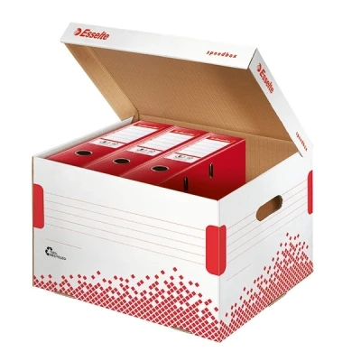 Image of Esselte 30.1 x 39.2 33.4.cm Speedbox Storage and Transportation Box for Binders, White