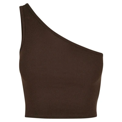 Image of Urban Classics Cropped Asymmetric Top, Women&#039;s, Size: 5XL, Brown