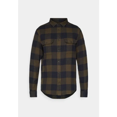 Image of Fjallraven Mens Ovik Heavy Flannel Shirt, Deep Forest dark Navy, L