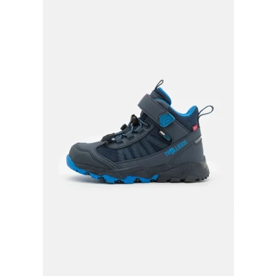 Image of Trollkids KIDS Tronfjell MID Unisex Hiking shoes for kids, Size: 1.5, Navy/medium blue Imitation leather/ textile