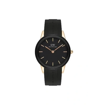 Image of Daniel Wellington Iconic Motion Watch, Black Rubber Strap, Black, 32mm, DW00100426
