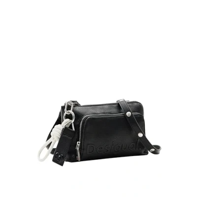 Image of Desigual Women&#039;s Mone_Half Logo Delphine Tri Fold Wallet, Black, 20