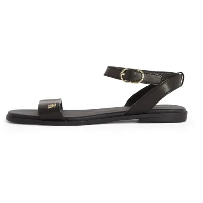 Image of Tommy Hilfiger Sandals, Women&#039;s, Size: 4, Black Leather