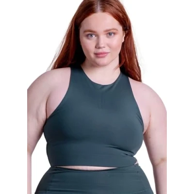 Image of Girlfriend Collective Women&#039;s Dylan Sports Bra, Green (Moss), 4XL