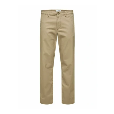 Image of Selected Homme Straight LEG Chinos, Men&#039;s, Size: 28x32, Greige
