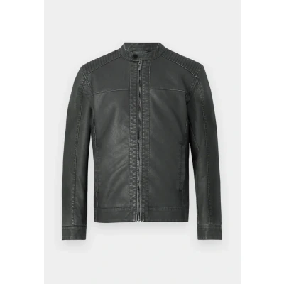 Image of Only &amp; Sons Onsmike Racer Jacket Faux leather jacket, Men&#039;s, Size: Medium, Black