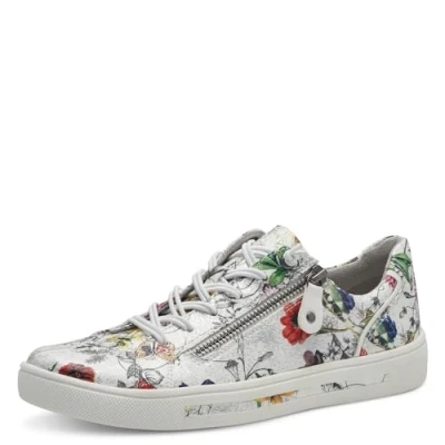 Image of Jana Trainers, Women&#039;s, Size: 6.5, White flower Imitation leather/ textile