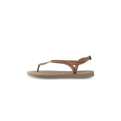 Image of Havaianas Sandal LUNA Tbar sandals, Women&#039;s, Size: 8 9.5, Rose gold Natural rubber