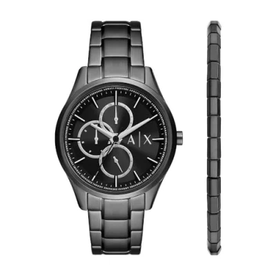 Image of Armani Exchange Watch AND Bracelet SET Watch, Men&#039;s, Size: One Size, Black