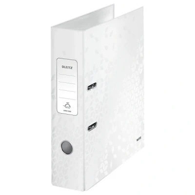 Image of Leitz Lever Arch File, Pearl white, 80 mm spine width, WOW Range, 10050001, Design may vary