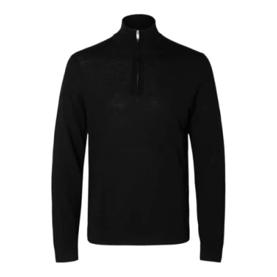 Image of Selected Homme Slhtray HALF ZIP Jumper, Men&#039;s, Size: Medium, Black