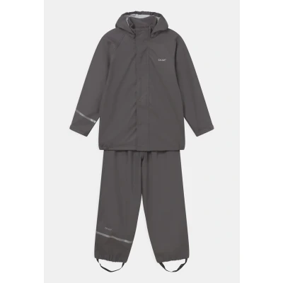 Image of Celavi Basic Rainwear Solid SET Unisex Waterproof jacket for kids, Size: 3 4y, Grey