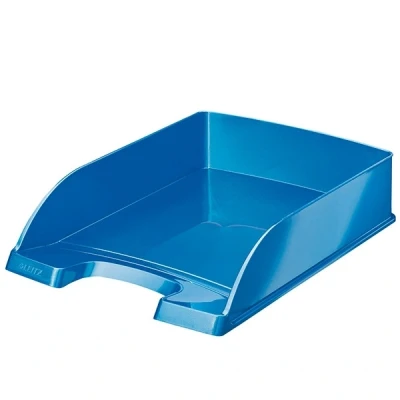 Image of Leitz Plus Wow Letter Tray 70 mm Pack of 5 Height Bleu métallisé