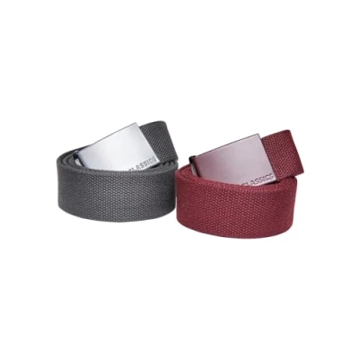 Image of Urban Classics 2 PACK Belt, Men&#039;s, Size: L/XL, Bordeaux charcoal