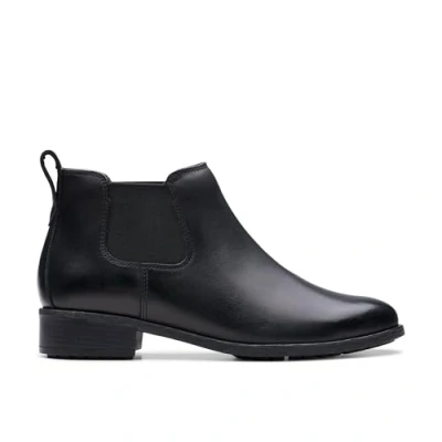 Image of Clarks Women&#039;s Havisham Top Chelsea Boot, Black Leather, 8 UK