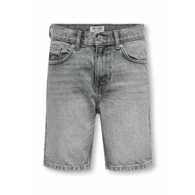 Image of ONLY &amp; SONS junior Osjedge MID RISE Gerade Geschnitten denim shorts for kids, Size: 10y, Medium grey