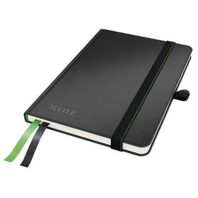 Image of Leitz A6 Hard Cover Notebook, Black (80 Sheets, Ruled, with 2 Bookmarks, 100 gsm Ivory Paper, Complete Range)