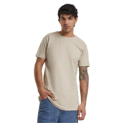 Image of Urban Classics Shaped LONG DO NOT USE Basic Tshirt, Men&#039;s, Size: Large, Sand