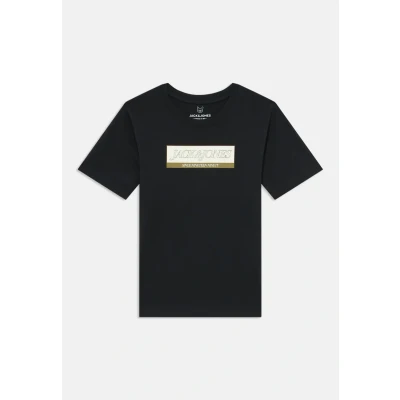 Image of Jack &amp; Jones Junior Jorinwood Block Brand TEE Print Tshirt for kids, Size: 12y, Black