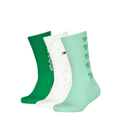 Image of Tommy Hilfiger KIDS SOCK Unisex 3 PACK Socks for kids, Size: 12K 1.5, Green