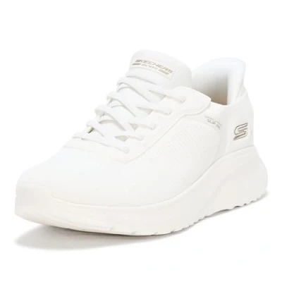 Image of Skechers Wide Fit BOBS Squad Chaos Trainers, Women&#039;s, Size: 5, Off white Textile/synthetics