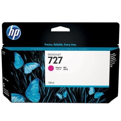 Image of HP 727 Magenta 130ml Original Printer Cartridge (B3P20A) for DesignJet with Ink, T2500, T1500 &amp; T900 Series Large Format Printers and Printhead