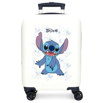 Image of Joumma Bags Disney Happy Stitch Cabin Suitcases, Set Made of ABS, a Durable and Lightweight Material, Combination Side Closure, white, 33 x 50 20 cm, suitcase