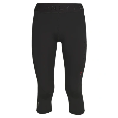 Image of ONLY Play Onpperformance Training 3/4 sports trousers, Women&#039;s, Size: XS, Black/red