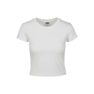 Image of Urban Classics Women&#039;s Ladies Stretch Jersey Cropped Tee T Shirt, White, L