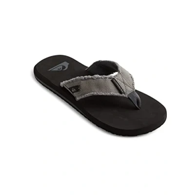 Image of Quiksilver Monkey Abyss Tbar sandals, Men&#039;s, Size: 12, Grey/black/brown Textile