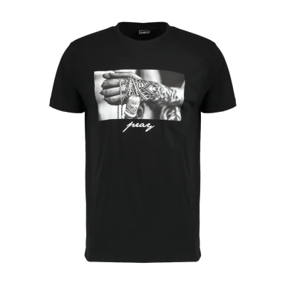 Image of Mister Tee PRAY Print Tshirt, Men&#039;s, Size: 3XL, Black