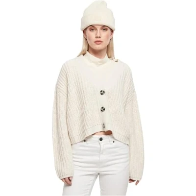 Image of Urban Classics Women&#039;s Ladies Oversized Cardigan Sweater, Whitesand, XXL