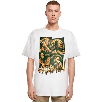Image of Merchcode BOB Marley Jammin LIVE Print Tshirt, Men&#039;s, Size: Large, White