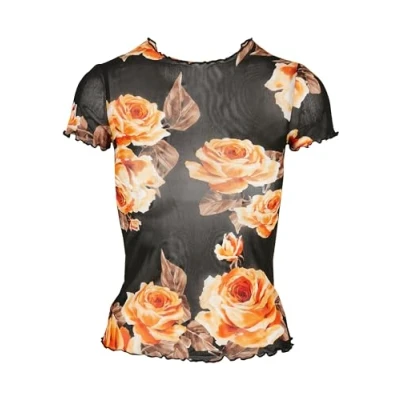 Image of Urban Classics TEE Print Tshirt, Women&#039;s, Size: XS, Mangorose