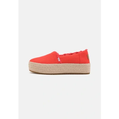 Image of TOMS Women&#039;s Valencia Loafer Flat, Flame Canvas Fray, 4.5 UK
