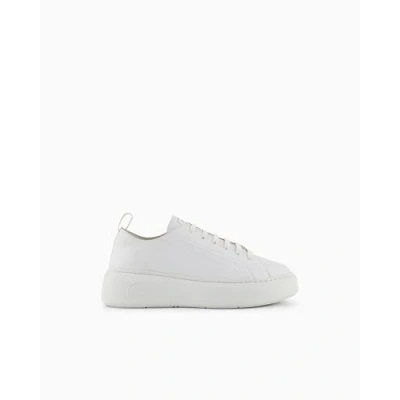 Image of Armani Exchange Trainers, Women&#039;s, Size: 6.5, White Cotton
